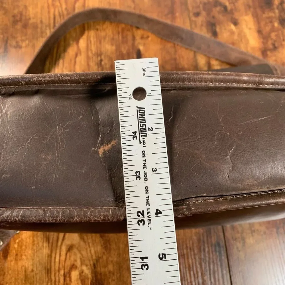 Businesstaschen von Oskar Stag Dark Brown Leather Laptop‎ Messenger Bag